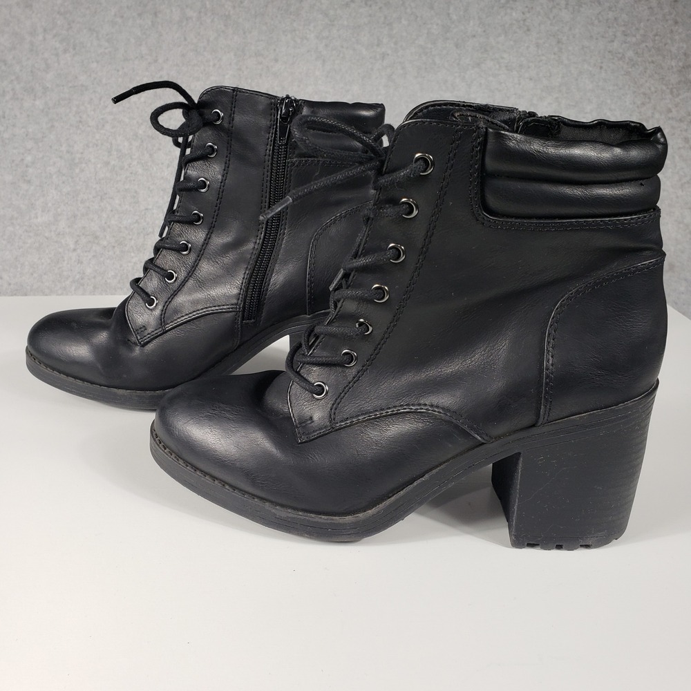 Esmeralda Womens Combat‎ Boots Size 8.5 Black Chunky Lug Sole Lace Up Moto Goth - Picture 11 of 14
